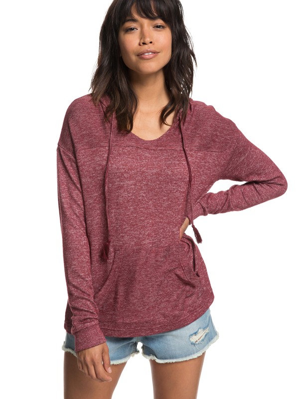 roxy, Love In The Sky Hoodie, TAWNY PORT HEATHER (rsph) 0 Love In The Sky Hoodie Red ERJKT03469 Roxy
