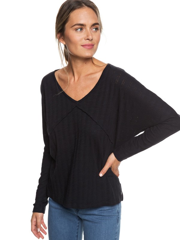 roxy, Playera de Manga Larga Happy Fly, TRUE BLACK (kvj0) 0 Playera de Manga Larga Happy Fly Negro ERJKT03486 Roxy