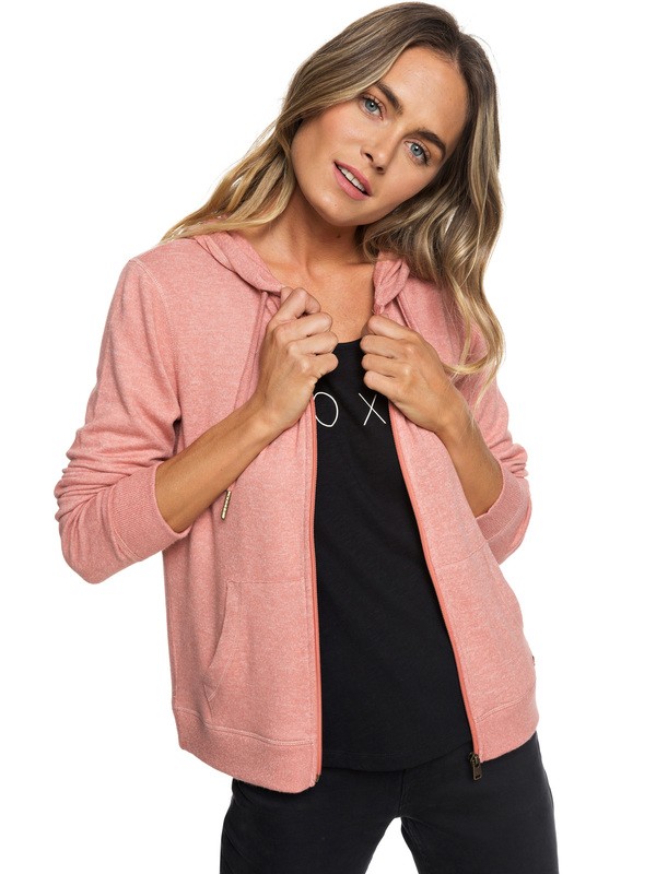 roxy, Cozy Zip-Up Hoodie, DESERT SAND (mkt0) 0 Cozy Zip-Up Hoodie Pink ERJKT03491 Roxy
