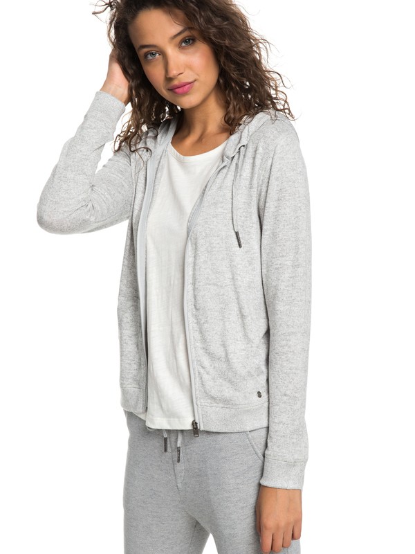 roxy, Cozy Zip-Up Hoodie, HERITAGE HEATHER (sgrh) 0 Cozy Zip-Up Hoodie Grey ERJKT03491 Roxy