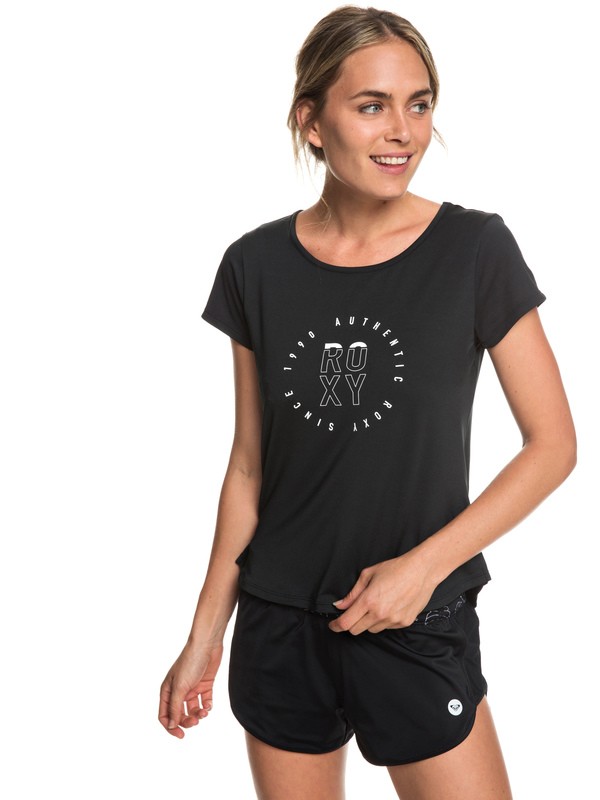 roxy, Last Dance - T-shirt de sport pour Femme, TRUE BLACK (kvj0) 0 Last Dance - T-shirt de sport pour Femme Noir ERJKT03507 Roxy