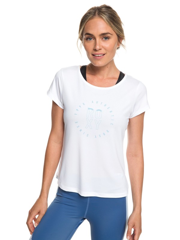 roxy, Last Dance - T-shirt de sport pour Femme, BRIGHT WHITE (wbb0) 0 Last Dance - T-shirt de sport pour Femme Blanc ERJKT03507 Roxy