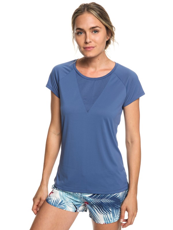 roxy, Chasing Sunset - T-shirt de running pour Femme, TRUE NAVY (bpz0) 0 Chasing Sunset - T-shirt de running pour Femme Bleu ERJKT03508 Roxy