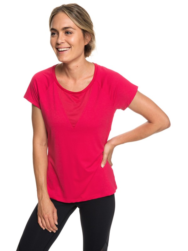 roxy, Chasing Sunset - T-shirt de running pour Femme, BARBERRY (mpt0) 0 Chasing Sunset - T-shirt de running pour Femme Rose ERJKT03508 Roxy