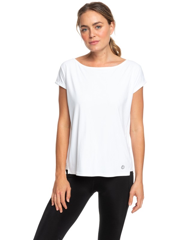roxy, Dont Be Shy - T-shirt de sport pour Femme, BRIGHT WHITE (wbb0) 0 Dont Be Shy - T-shirt de sport pour Femme Blanc ERJKT03514 Roxy