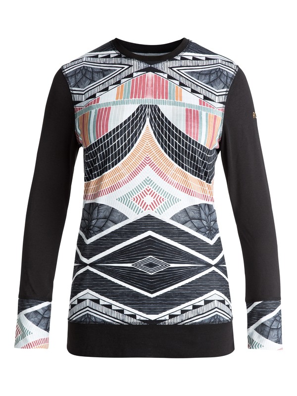 roxy, Daybreak - Technische base layer top met lange mouwen voor Dames, TRUE BLACK_POP SNOW LINES (kvj7) 0 Daybreak - Technische base layer top met lange mouwen voor Dames Black ERJLW03000 Roxy