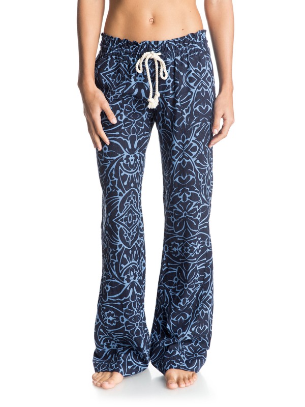 roxy, Oceanside Printed Beach Pants, ROSEBUD COMBO ECLIPSE (btc8) 0 Oceanside Printed Beach Pants ERJNP03015 Roxy