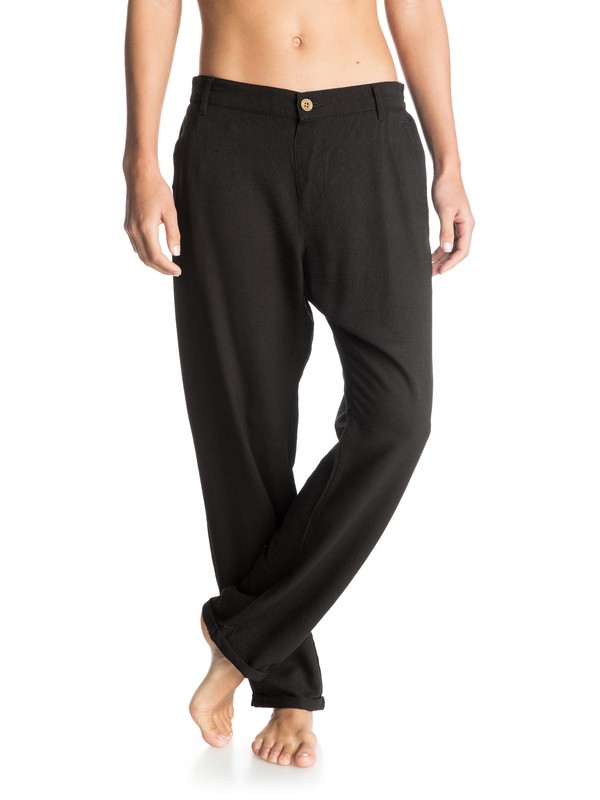 roxy, Half Moon Pants, TRUE BLACK (kvj0) 0 Half Moon Pants ERJNP03019 Roxy