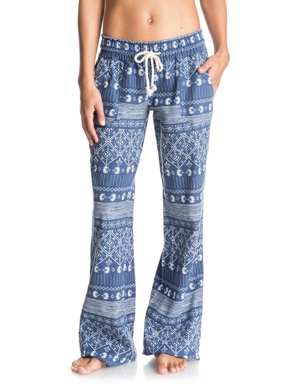 roxy, Oceanside Printed Beach Pants, DEEP OCEAN COMBO BLUE PRINT (bsq6) 0 Oceanside Printed Beach Pants ERJNP03075 Roxy