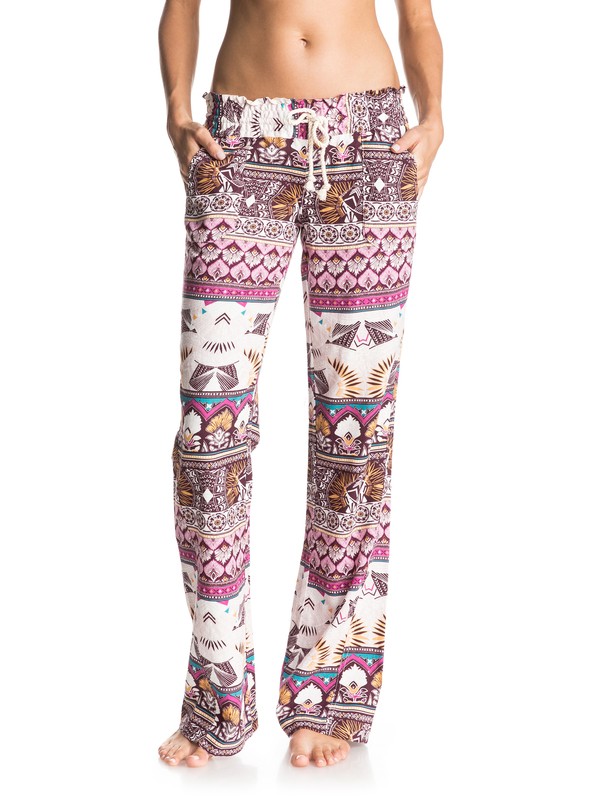 roxy, Oceanside - Beach Pants, GRAPEWINE HIPPIE HOP BORDER (psf6) 0 Oceanside - Beach Pants ERJNP03104 Roxy