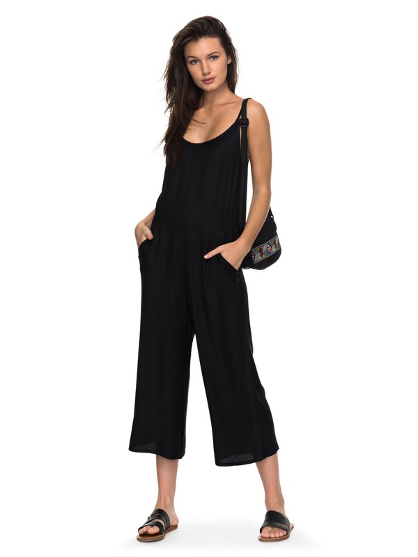 roxy, Great Feeling In It Wide Leg Jumpsuit, ANTHRACITE (kvj0) 0 Great Feeling In It Wide Leg Jumpsuit ERJNP03150 Roxy