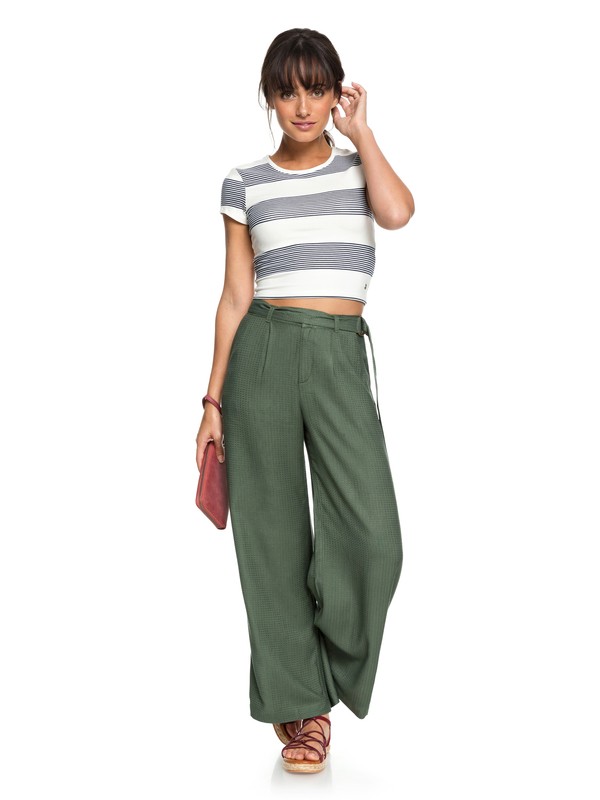 roxy, Yellow Mountains Wide Leg Pants, THYME (cqy0) 0 Yellow Mountains Wide Leg Pants Brown ERJNP03179 Roxy