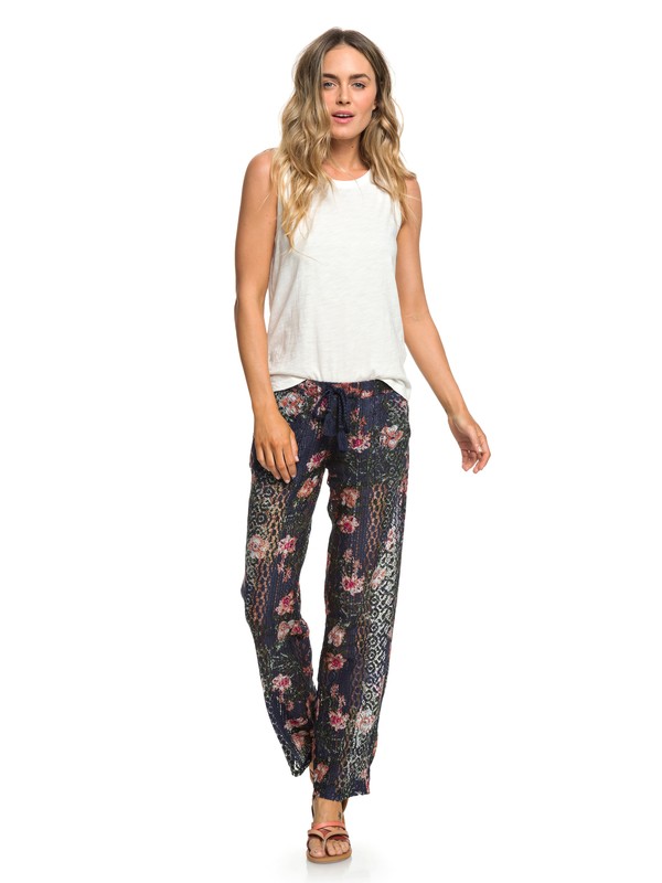 roxy, Rainbow Bridge Lace Beach Pants, CROWN BLUE FLOWER GAMES (bqy6) 0 Rainbow Bridge Lace Beach Pants Blue ERJNP03180 Roxy