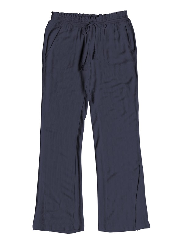 roxy, Oceanside Flared Linen Pants, CROWN BLUE (bqy0) 0 Oceanside Flared Linen Pants Blue ERJNP03184 Roxy