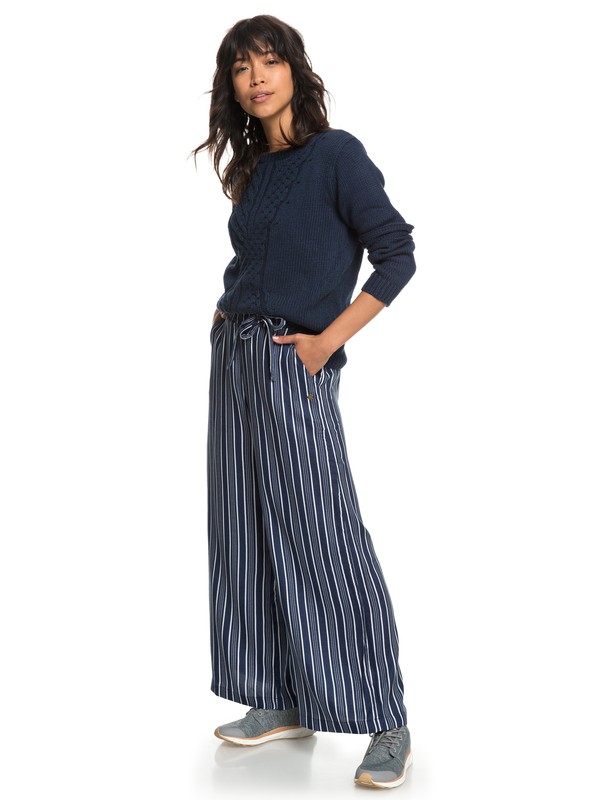 roxy, Waterfall Light Culottes, DRESS BLUES VERTICAL STRIPES (btk3) 0 Waterfall Light Culottes Blue ERJNP03188 Roxy