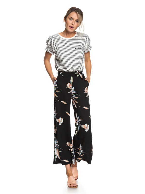 roxy, Waterfall Light - Culotte für Frauen, TRUE BLACK DELICATE FLOWERS (kvj8) 0 Waterfall Light - Culotte für Frauen Schwarz ERJNP03188 Roxy