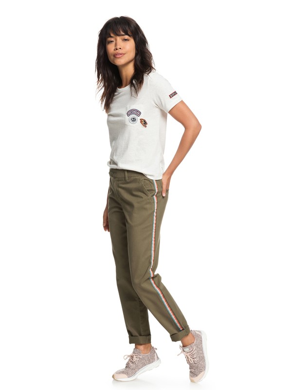 roxy, Poetry Soul - Chino voor Dames, BURNT OLIVE (gpz0) 0 Poetry Soul - Chino voor Dames Green ERJNP03189 Roxy
