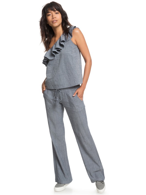 roxy, Oceanside Flared Beach Pants, DRESS BLUES (btk0) 0 Oceanside Flared Beach Pants Blue ERJNP03190 Roxy
