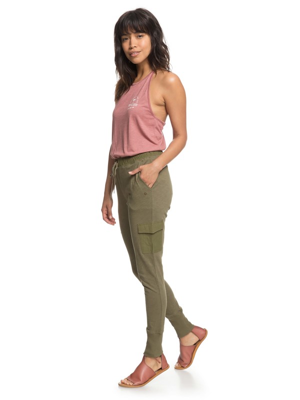 roxy, Beautiful Rhyme Joggers, BURNT OLIVE (gpz0) 0 Beautiful Rhyme Joggers Green ERJNP03205 Roxy