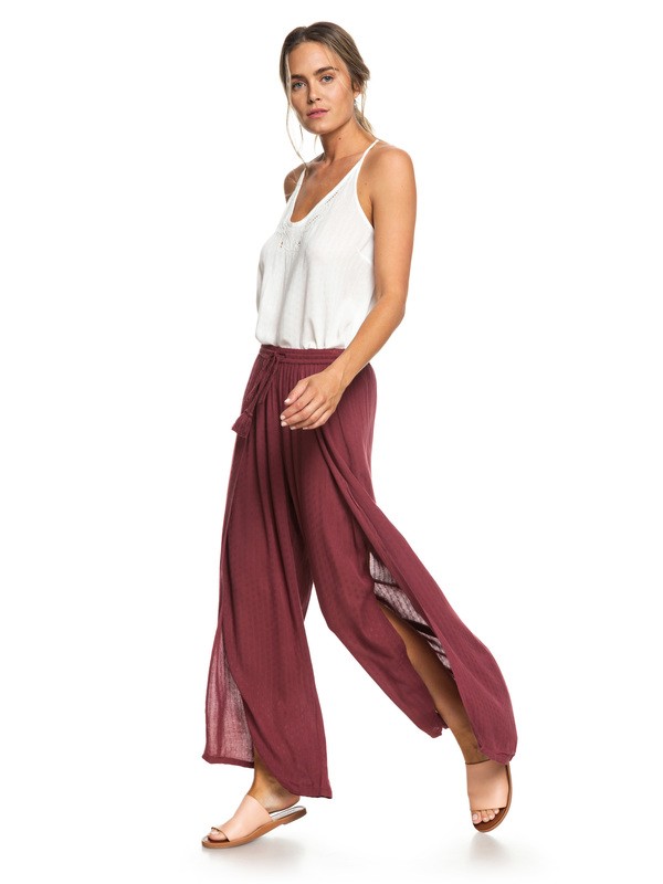 roxy, Kuta Wide Leg Pants, OXBLOOD RED (rre0) 0 Kuta Wide Leg Pants Red ERJNP03209 Roxy