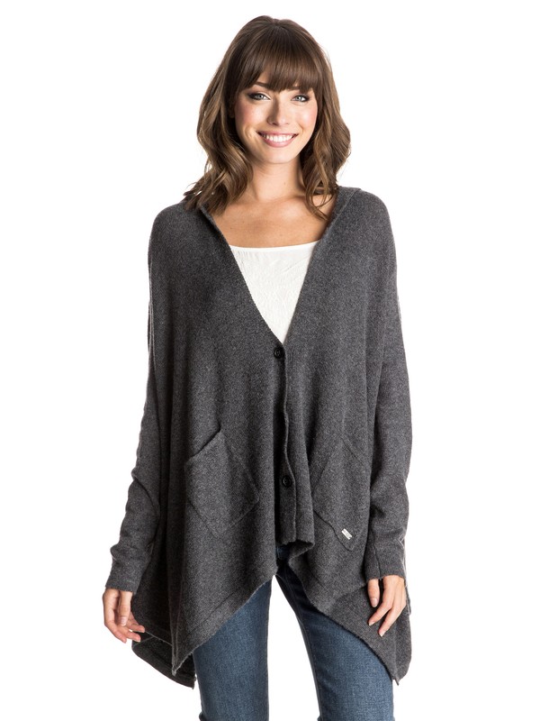 roxy, Changing Channels Hooded Pancho, CHARCOAL HEATHER (kpgh) 0 Changing Channels Hooded Pancho ERJSW03098 Roxy