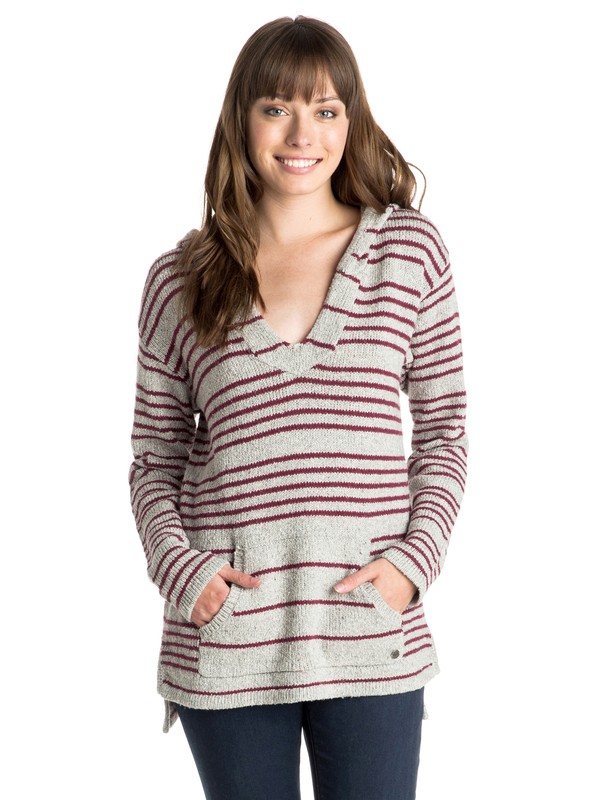 roxy, Mellie Hooded Poncho Sweater, HERITAGE HEATHER (sgrh) 0 Mellie Hooded Poncho Sweater ERJSW03100 Roxy
