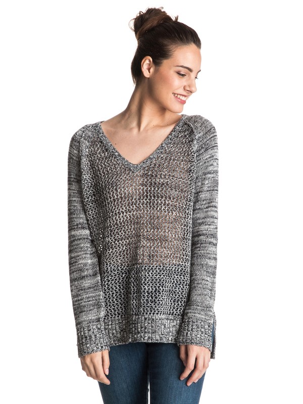 roxy, A Three Hour Tour - Sweater met V-hals, TRUE BLACK (kvj0) 0 A Three Hour Tour - Sweater met V-hals Black ERJSW03129 Roxy