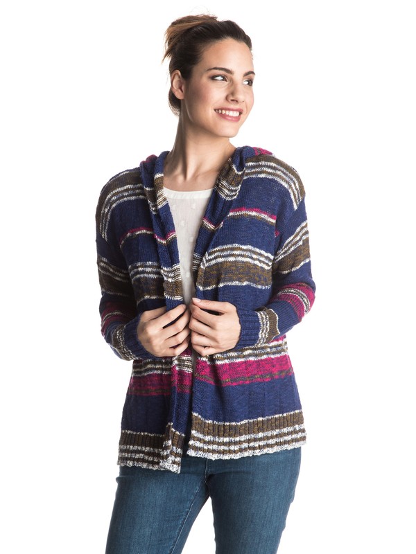 Misty Seas Stripe - Hooded Cardigan ERJSW03141 0 Misty Seas Stripe Sweater ERJSW03141 Roxy