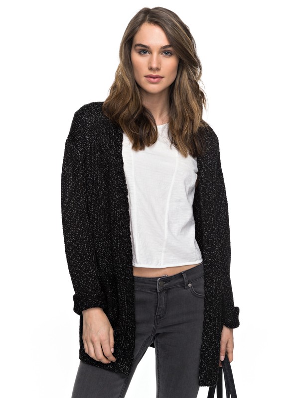 roxy, Time Break - Cardigan, ANTHRACITE HEATHER (kvjh) 0 Time Break - Cardigan Black ERJSW03189 Roxy