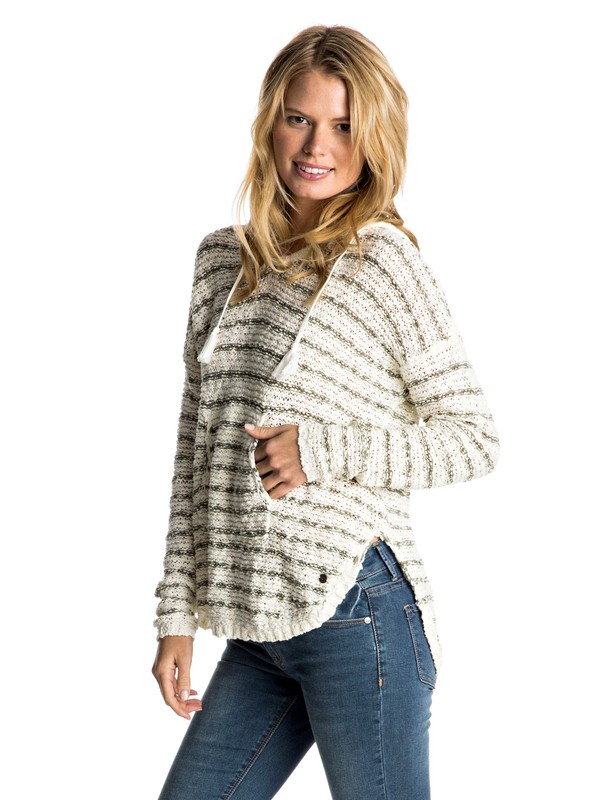 Smoke Signal Stripe - Hooded Poncho ERJSW03196 0 Poncho con Capucha y Rayas Smoke Signal ERJSW03196 Roxy