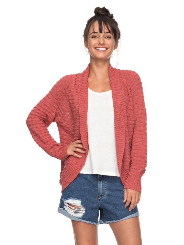 roxy, Let's Go Anywhere Cardigan, DUSTY CEDAR (mmr0) 0 Let's Go Anywhere Cardigan ERJSW03205 Roxy