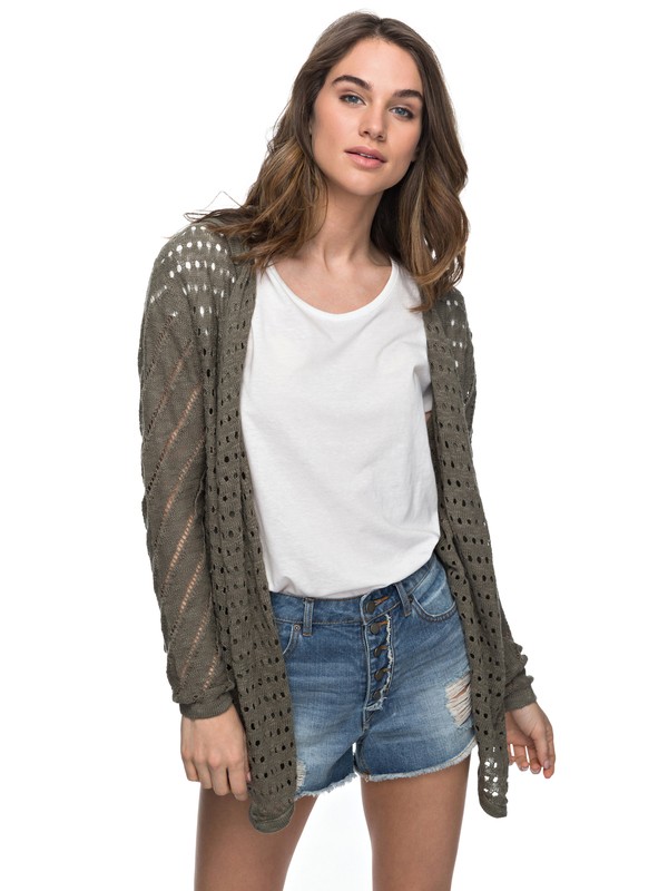 roxy, Awake My Soul Hooded Cardigan, DUSTY OLIVE (gpb0) 0 Awake My Soul Hooded Cardigan ERJSW03207 Roxy
