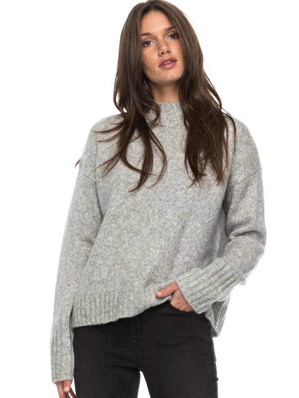 roxy, Be Wild And Wonder - Turtle Neck Jumper, HERITAGE HEATHER (sgrh) 0 Be Wild And Wonder - Turtle Neck Jumper Grey ERJSW03221 Roxy