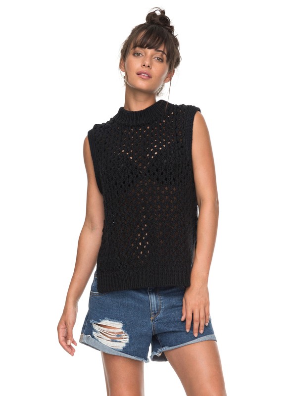 roxy, Wavy Vibe Sleeveless Turtleneck, ANTHRACITE (kvj0) 0 Wavy Vibe Sleeveless Turtleneck ERJSW03230 Roxy