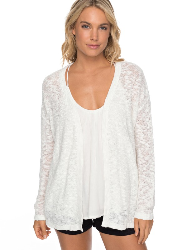 roxy, Livin Sunday Cardigan, MARSHMALLOW (wbt0) 0 Livin Sunday Cardigan White ERJSW03246 Roxy