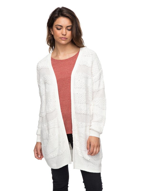 roxy, Magnolia Sky - Cardigan, MARSHMALLOW (wbt0) 0 Magnolia Sky - Cardigan White ERJSW03254 Roxy