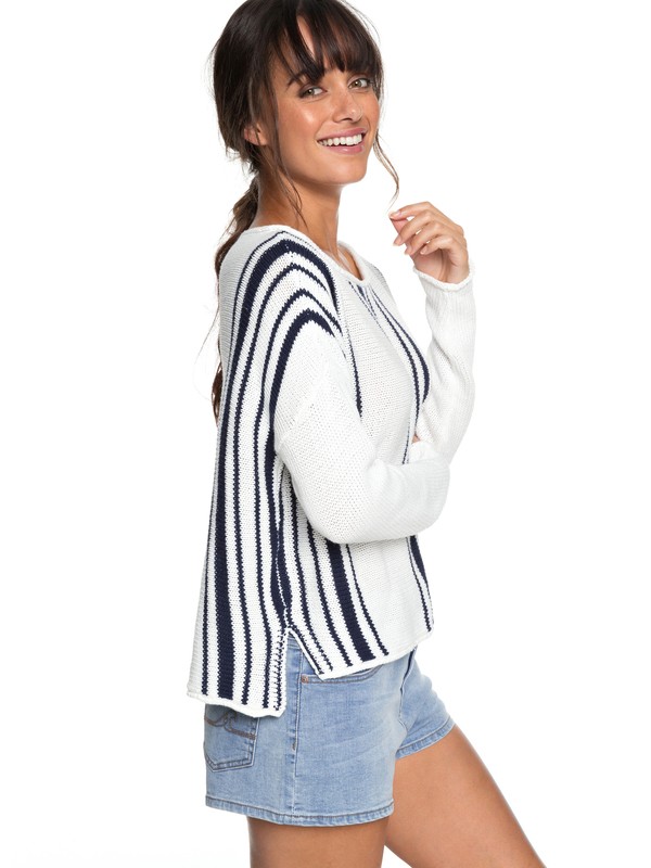 roxy, Monument Border Sweater, MARSHMALLOW (wbt0) 0 Monument Border Sweater White ERJSW03259 Roxy