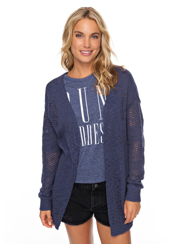 roxy, Summer Bliss Cardigan, CROWN BLUE (bqy0) 0 Summer Bliss Cardigan Blue ERJSW03260 Roxy