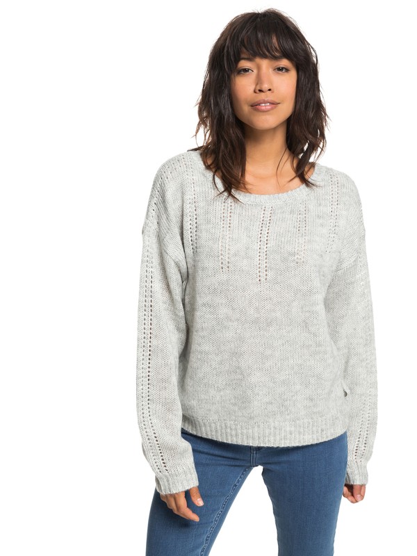 roxy, Sunny Street - Pull col rond pour Femme, HERITAGE HEATHER (sgrh) 0 Sunny Street - Pull col rond pour Femme Gris ERJSW03285 Roxy