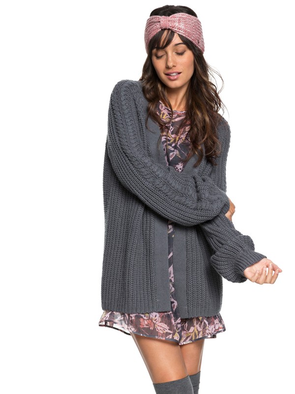 roxy, Long Away - Gilet long en tricot pour Femme, TURBULENCE (kym0) 0 Long Away - Gilet long en tricot pour Femme Noir ERJSW03289 Roxy