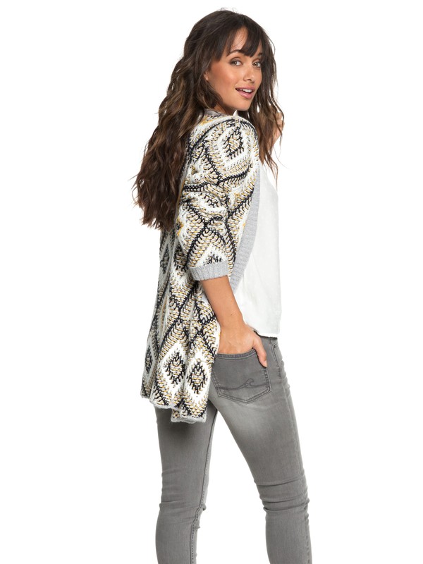 roxy, All Over Again Knitted Cardigan, HERITAGE HEATHER (sgrh) 0 All Over Again Knitted Cardigan Grey ERJSW03291 Roxy