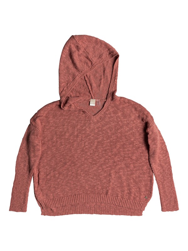 roxy, Sandy Bay Beach Knitted Hooded Poncho, DESERT SAND (mkt0) 0 Sandy Bay Beach Knitted Hooded Poncho Pink ERJSW03297 Roxy