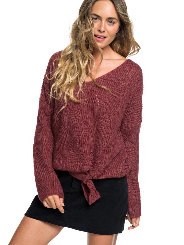 roxy, See You In Bali Bell Sleeve Sweater, OXBLOOD RED (rre0) 0 See You In Bali Bell Sleeve Sweater Red ERJSW03300 Roxy