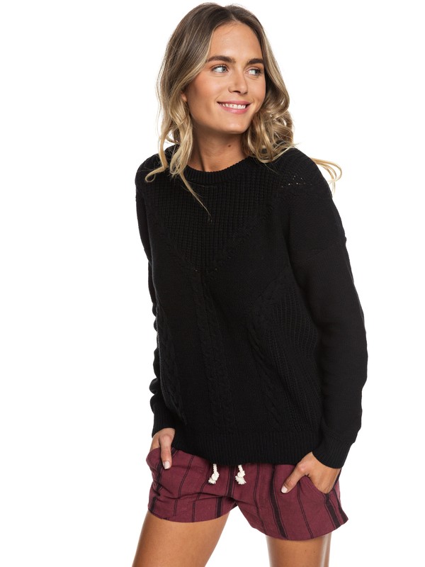 roxy, Gilis Sunlight Sweater, TRUE BLACK (kvj0) 0 Gilis Sunlight Sweater Black ERJSW03304 Roxy