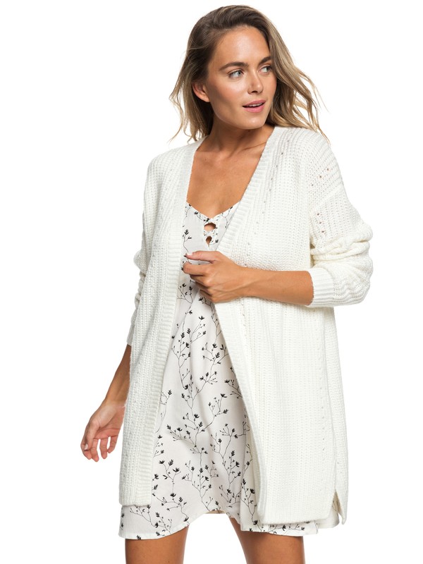 roxy, Ubud Colors Knitted Cardigan, MARSHMALLOW (wbt0) 0 Ubud Colors Knitted Cardigan White ERJSW03306 Roxy