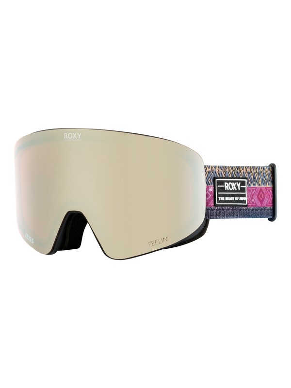 roxy, Feelin' - Masque de ski/snowboard pour Femme, TRUE BLACK_WILD ETHNIC (kvj3) 0 Feelin' - Masque de ski/snowboard pour Femme Noir ERJTG03060 Roxy