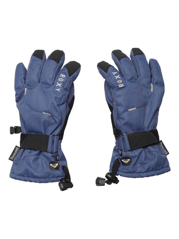 roxy, Big Bear Gloves, DENIM PRINT_PEACOAT (btn9) 0 Big Bear Gloves ERJTH00010 Roxy