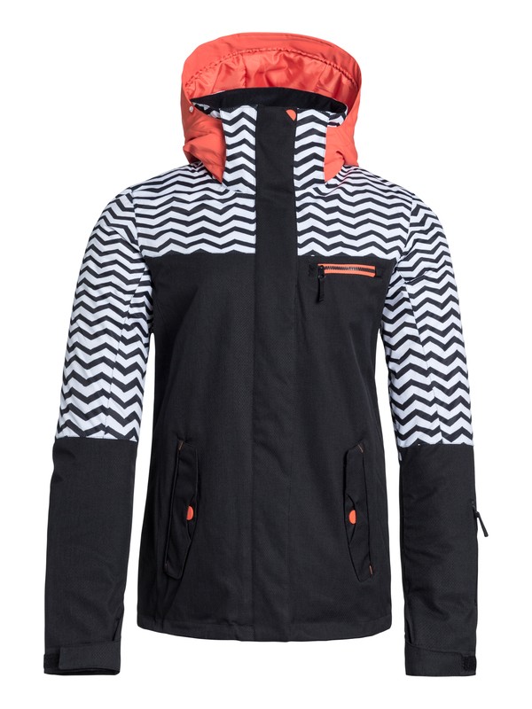roxy, Jetty Block Snow Jacket, ZIG ZAG STRIPE_ANTHRACITE (kvj4) 0 Jetty Block Snow Jacket ERJTJ03007 Roxy