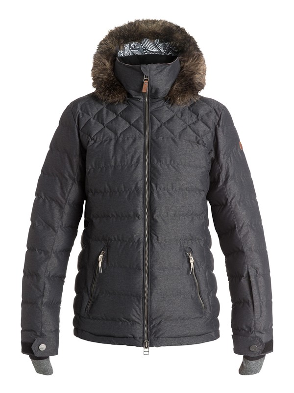 roxy, Quinn - Quilted Snow Jacket, TRUE BLACK (kvj0) 0 Quinn - Quilted Snow Jacket Black ERJTJ03046 Roxy