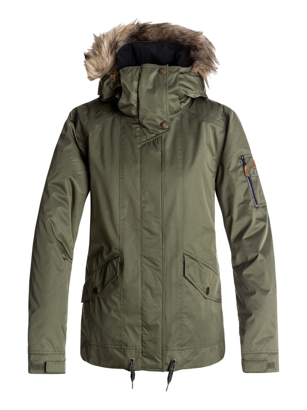 roxy, Grove - Snow Jacket for Women, DUST IVY (gqm0) 0 Grove - Snow Jacket for Women Green ERJTJ03114 Roxy